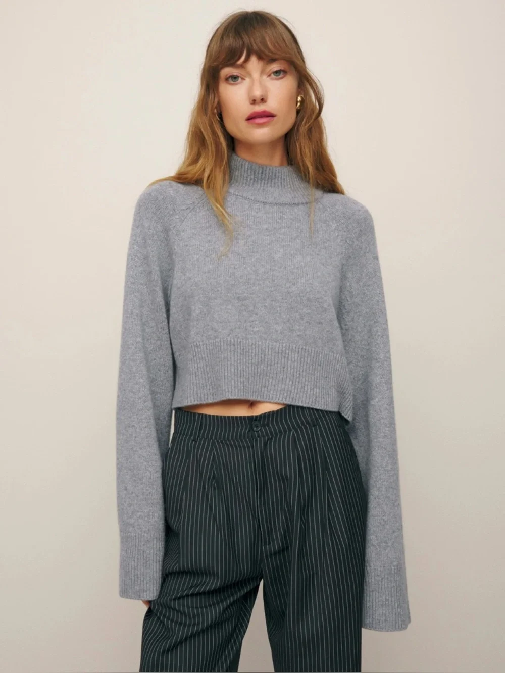 Reformation Garrett Cashmere Cropped Turtleneck Sweater - Picture 9 of 15